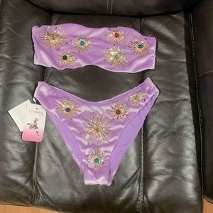Lavender Velvet Bikini 2 piece